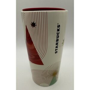 STARBUCKS COFFEE - 2020 Christmas Tree Holiday Double Wall Lid - Ceramic Mug Cup